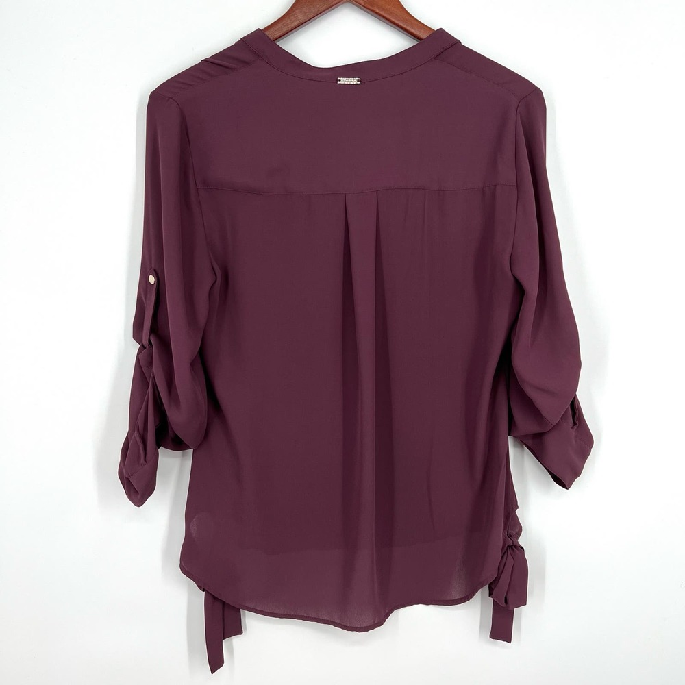 Ivanka Trump Womens Size Small Maroon Blouse Shirt Top Business Formal Work - Picture 8 of 9